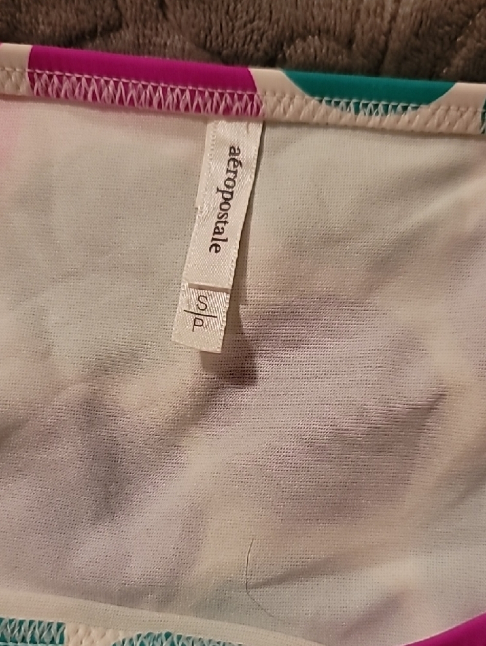 Vintage 2010 Aeropostale Polkadot Triangle Bikini With Reversable Patterned Top - Picture 7 of 11